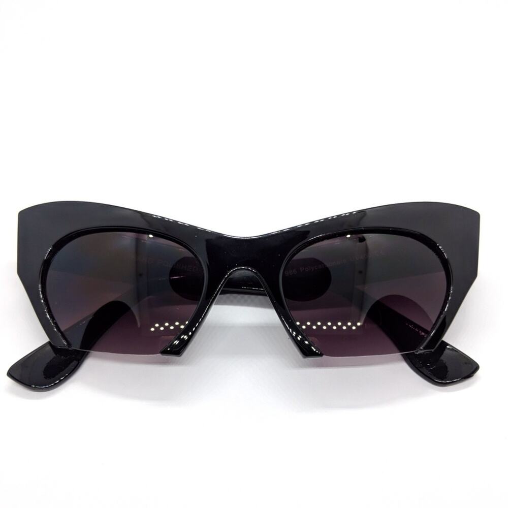 Tendy half frame sunglasses in black, New - Picture 2 of 5